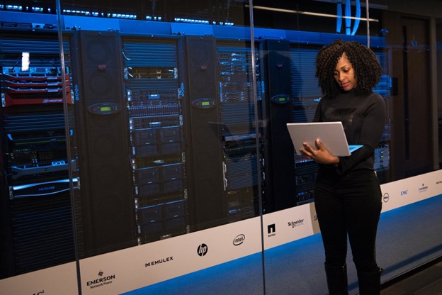 datacenter woman working