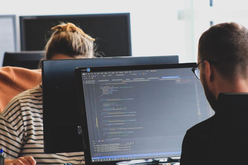 two people coding
