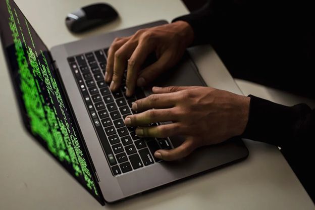 typing laptop