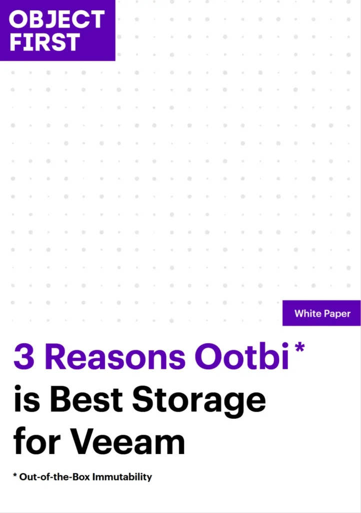 3 reasons ootbi best storage veeam