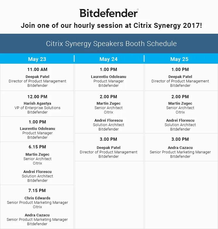bitdefender-synergy-speaking bitdfefender synergy 2017 schedule