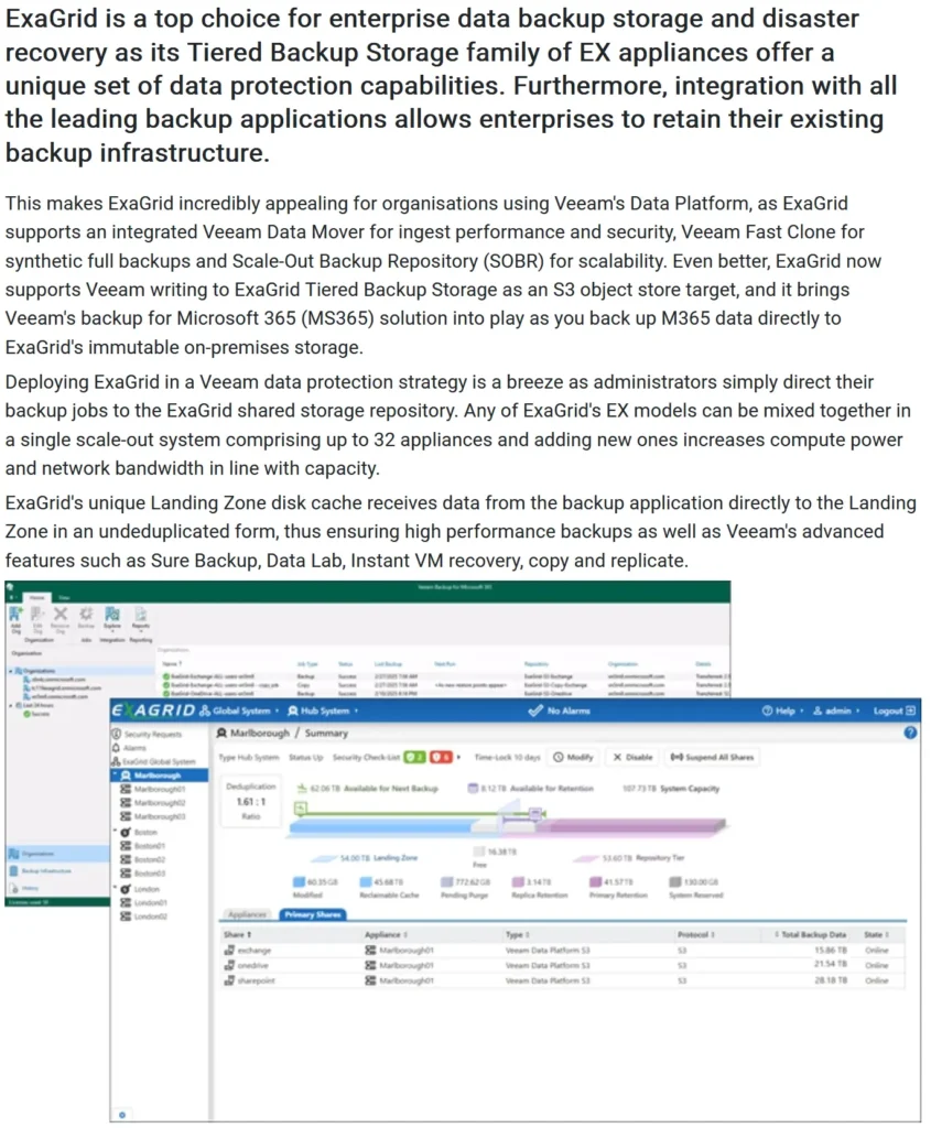 exagrid s3 storage for veeam