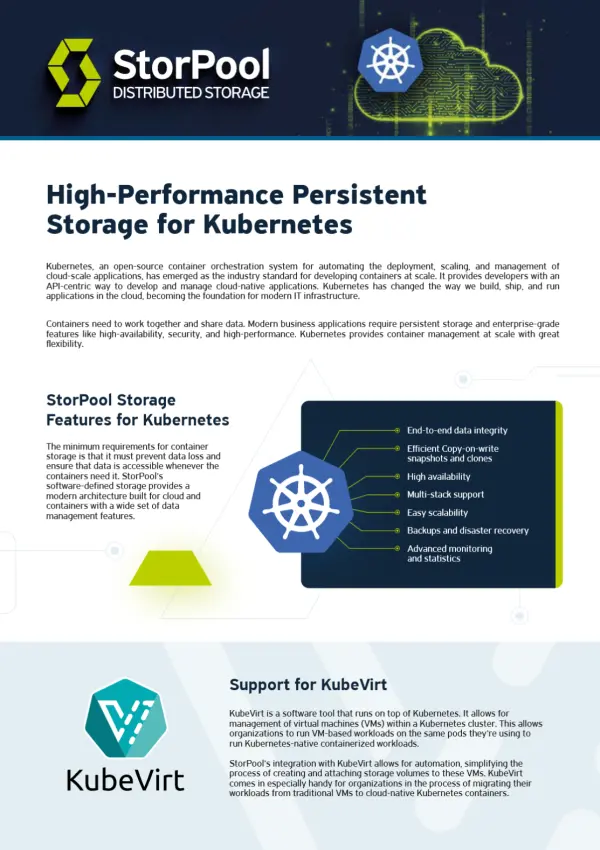 high performance persistent storage kubernetes