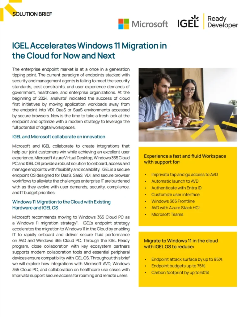 igel accelerates windows 11 migration