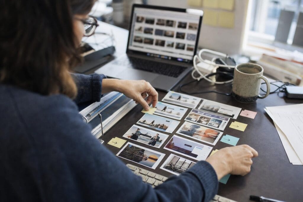 marketing person designing workflow
