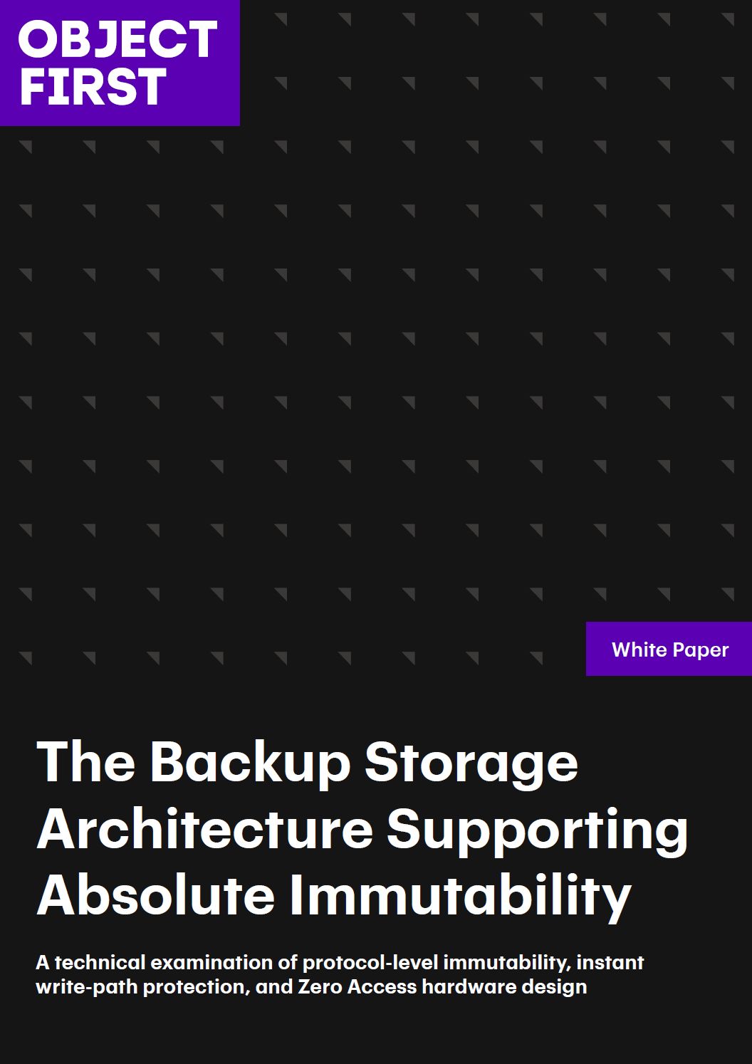 objectfirst backup absolute immutability