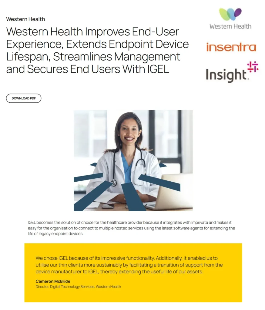 western health end user experience