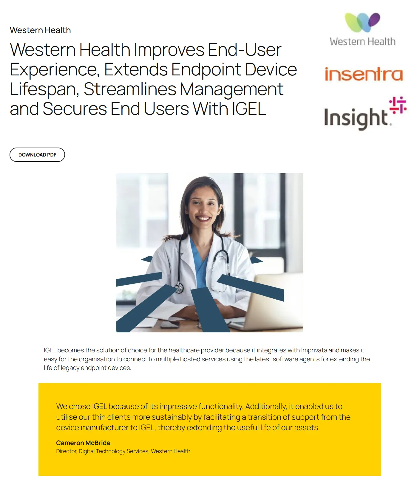 western health end user experience